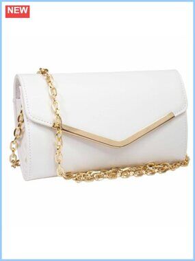 Minimalist Envelope Clutch Evening Bag Detachable Chain Wedding Party Handbag